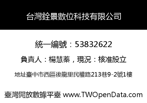 台灣銓景數位科技有限公司