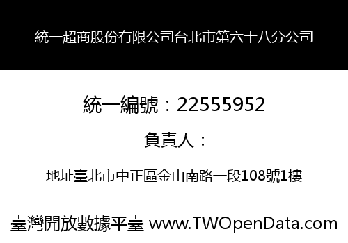 統一超商股份有限公司台北市第六十八分公司