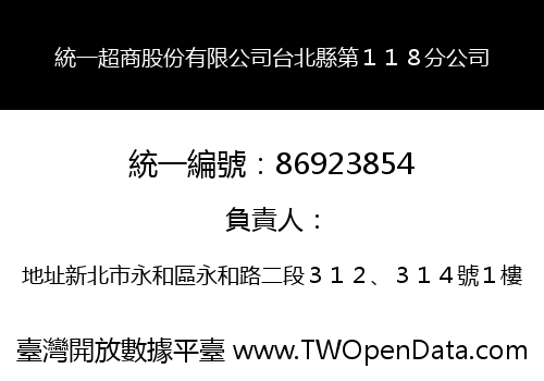 統一超商股份有限公司台北縣第１１８分公司