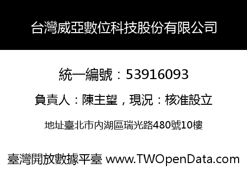 台灣威亞數位科技股份有限公司