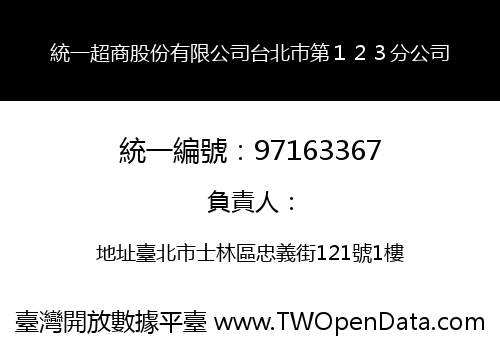 統一超商股份有限公司台北巿第１２３分公司