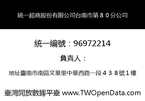 統一超商股份有限公司台南巿第８０分公司